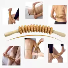 Body Fascia Massager Anti-slip Handle Wood